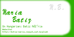 maria batiz business card